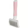 Cepillo ZOLUX 550004 — cepillo para gatos S, cerdas de acero, mango de plástico, 175 mm, rosa/blanco