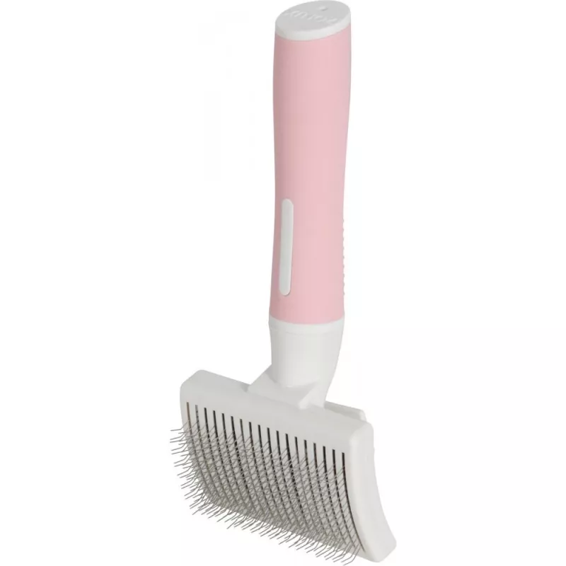 Cepillo ZOLUX 550004 — cepillo para gatos S, cerdas de acero, mango de plástico, 175 mm, rosa/blanco