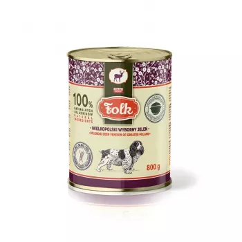 FOLK Espléndida carne de ciervo de Gran Polonia - Comida húmeda para perros - 800g