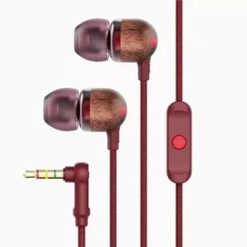 The House Of Marley Smile Jamaica Auriculares con cable intraurales llamadas/música rojos, madera
