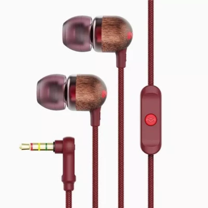 The House Of Marley Smile Jamaica Auriculares con cable intraurales llamadas/música rojos, madera