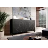 Cómoda MARMO 3D 150x45x80.5 cm negro mate/mármol negro