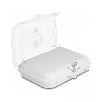 Caja de distribución de fibra óptica DeLOCK 8 puertos impermeable blanca