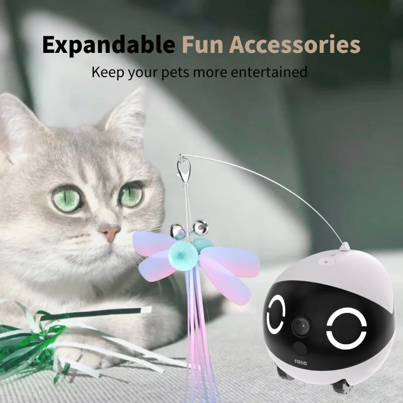 Enabot ROLA Mini robot compañero para mascotas, láser, 5000 mAh, blanco/negro
