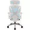 Silla de oficina ergonómica thunder x3 TEGC-3073102.B1 — Tapizado blanco y azul, reposabrazos ajustables, respaldo alto
