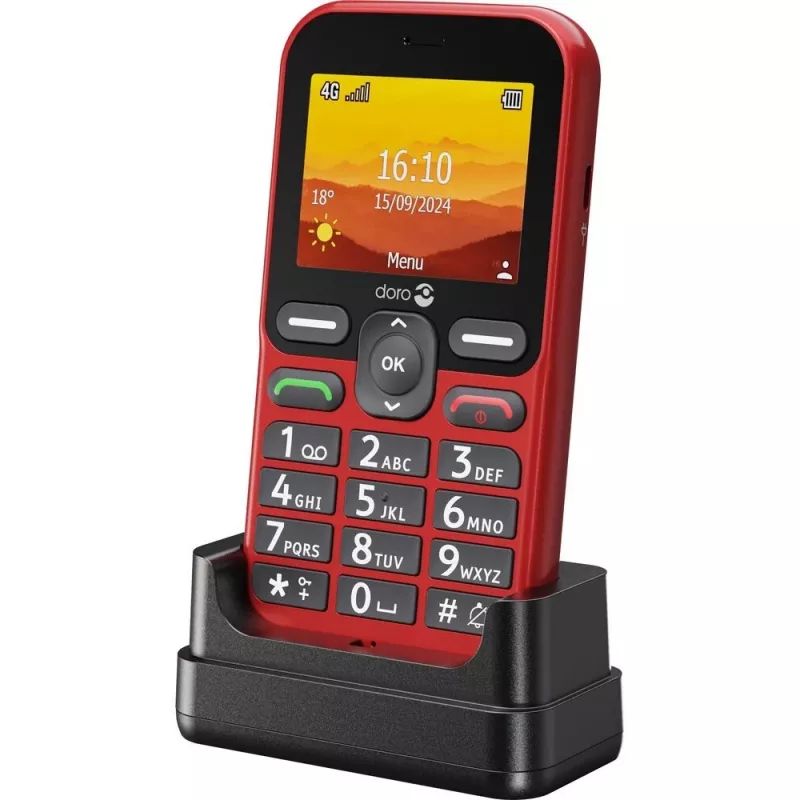 Doro Leva L10 4G, teléfono de teclas grandes, Rojo (380571)