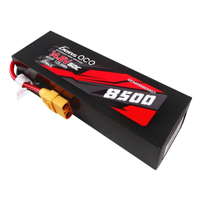 Pack de baterías LiPo Gens ace G-Tech 8500mAh 14.8V 60C 4S1P carcasa de material PC con conector XT90