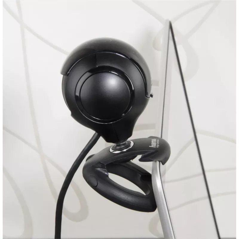 Hama 00053950 Spy Protect HD webcam, 1,3 MP, 1280 x 720, 30 fps, micrófono integrado, USB 2.0, negra