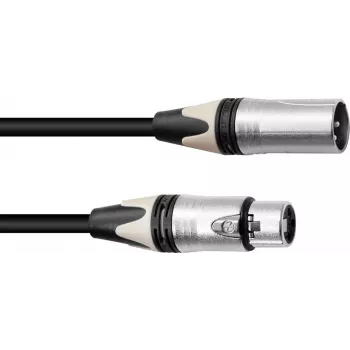 Cable de micrófono XLR PSSO, 3 pines, 15 m, negro, conector Neutrik