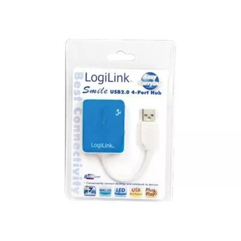 LogiLink hub USB 2.0 de 4 puertos - azul - Windows 98SE/ME/200/XP/Vista/2003/7 (UA0136)