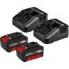 Cortacésped de batería GE-CM 43 Li M Kit, 36 voltios (2x18V) (Rojo/Negro, 2 baterías de litio-ion 4,0 Ah)