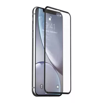 Protector de pantalla de cristal templado Devia Van Entire View para iPhone XR — antirreflejo, negro
