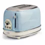 Tostadora Ariete 155 Design 2 rebanadas con cestas para sándwich, 6 niveles de tostado, 810 W, carcasa de acero inoxidable, bandeja recogemigas extraíble, azul pastel
