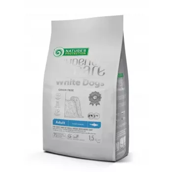 Pienso seco para perros nature’s protection White Dogs Herring Adult Small Breeds 1.5 kg – pescado, 25% proteína, 16% grasa, estómago sensible, alimento completo