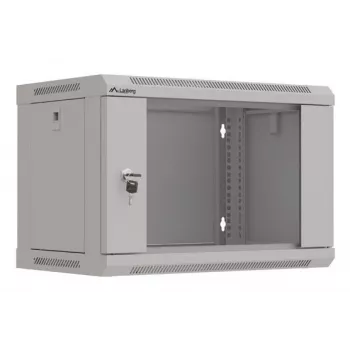 Armario de montaje en rack LANBERG WF03-5306-10S 19 pulgadas 6U gris con puerta de cristal