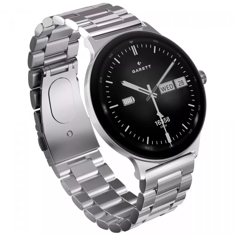 Smartwatch Garett Quantum — acero inoxidable plata