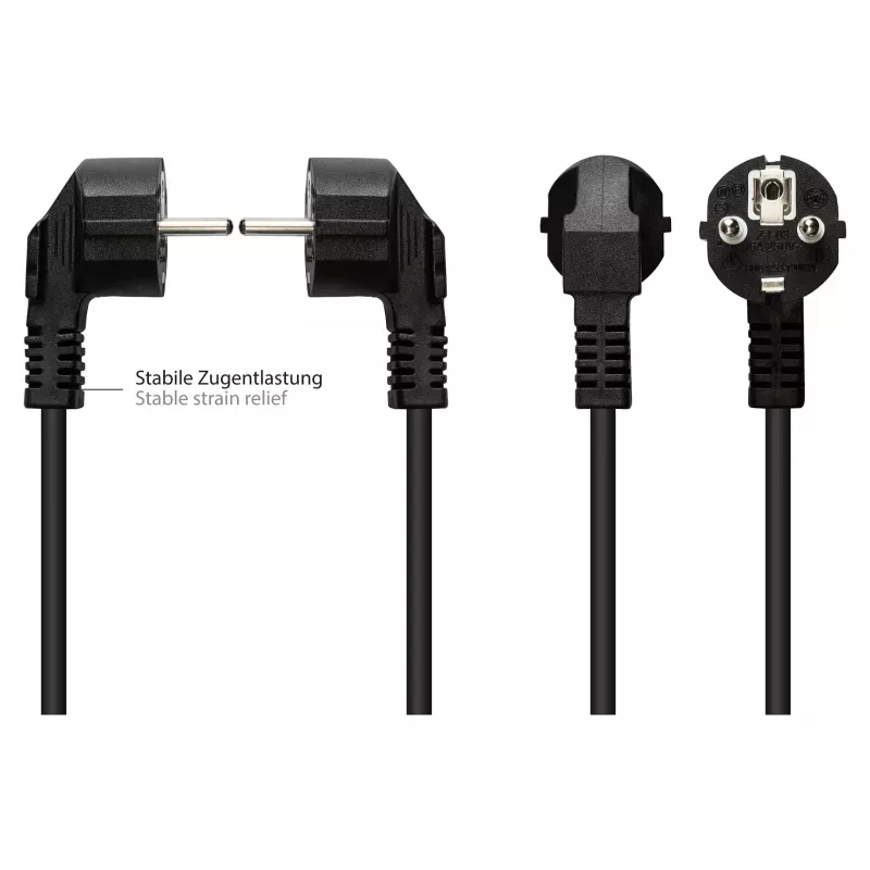 Good Connections P0150-S050 - 5 m - conector macho de red tipo E+F - conector hembra C15 - H05V2V2-F - 250 V