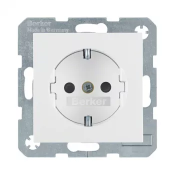 Toma Type F berker 47231909, 16 A, 250 V, blanco, carcasa de plástico