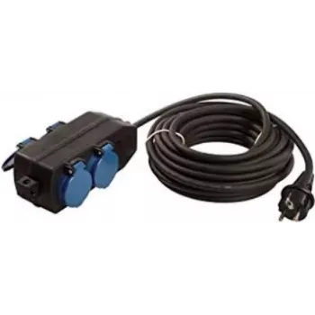 Cable alargador de corriente Bachmann 349.044 10m 4 tomas AC exterior negro azul