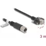 Cable de red DeLOCK M12 X-codificado 8 polos conector hembra a conector macho RJ45 Cat.6A 3 m negro
