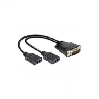 Adaptador de cable de vídeo DeLOCK 65280 0,25 m DMS 2 x HDMI negro