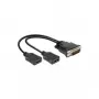 Adaptador de cable de vídeo DeLOCK 65280 0,25 m DMS 2 x HDMI negro