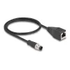 Cable adaptador DeLOCK M12 codificación D de 4 pines conector macho a RJ45 conector hembra 50 cm