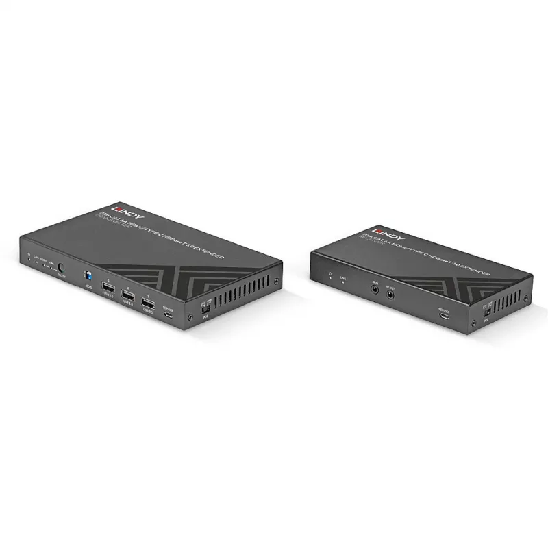 Extensor KVM Lindy 70m Cat.6A HDMI 4K60 y Type C HDBaseT 3.0