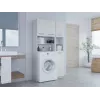 Armario de baño Top e shop ZESTAW MARPOL BIEL — de pie, estructura blanca, 10 estantes