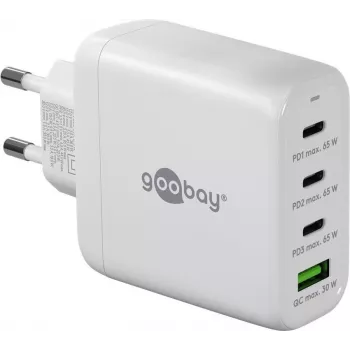 Goobay 64822 Cargador para dispositivos móviles Auriculares - Portátil - Smartphone - Tablet Blanco Carga rápida AC Interior (64822)
