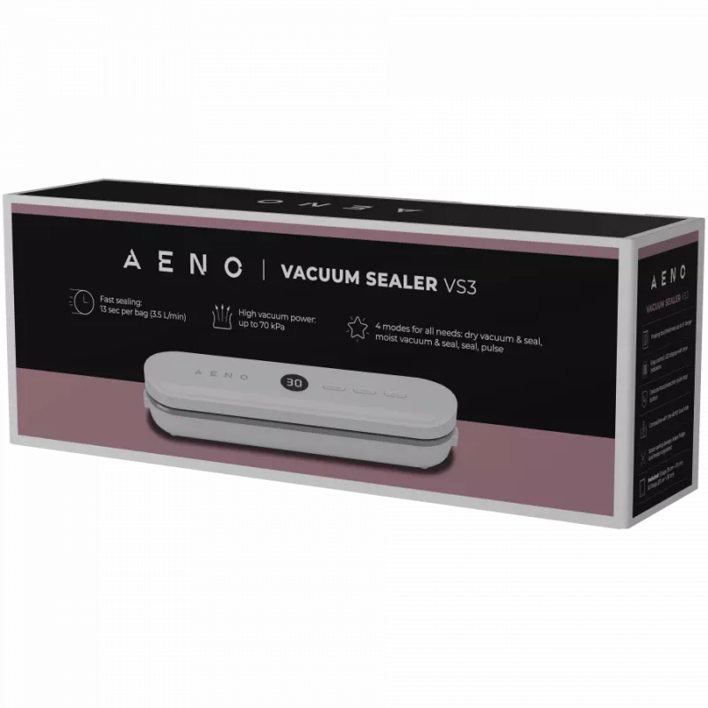 Envasadora al vacío, blanca, pantalla LED, 80 W, -65 kPa (±5 kPa)
