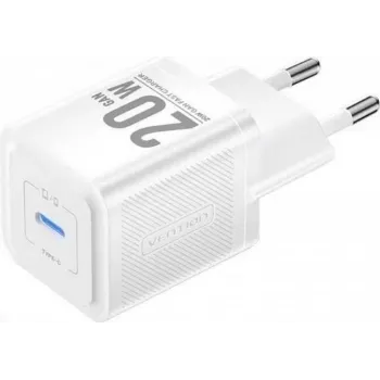 Cargador móvil Vention FEPW0-EU – cargador de CA de interior USB-C de 20W para smartphone, tablet, smartwatch, auriculares, blanco