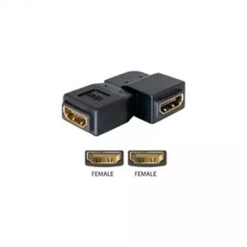 Adaptador de conector HDMI hembra DeLOCK 65078 90° izquierda negro