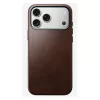 Funda para móvil Nomad Traditional Leather Case para iPhone 17 Pro Max, cuero/aluminio/microfibra, compatible con 6,9 pulgadas (marrón)