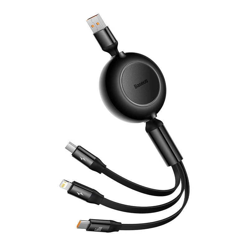Baseus CAMJ010101 Bright Mirror 2 Series cable USB 3 en 1, 66 W, 1 m, negro