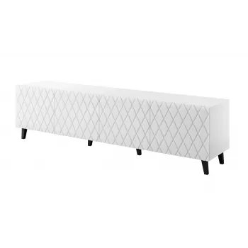 Mueble TV cama meble ASTI 200×42×52 cm blanco mate