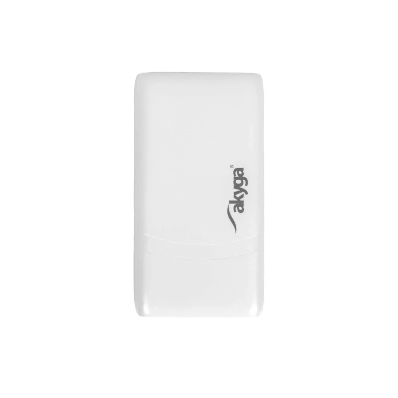Akyga AK-CH-32 cargador USB-C GaN plano 65 W, 2 x USB-C PD, blanco
