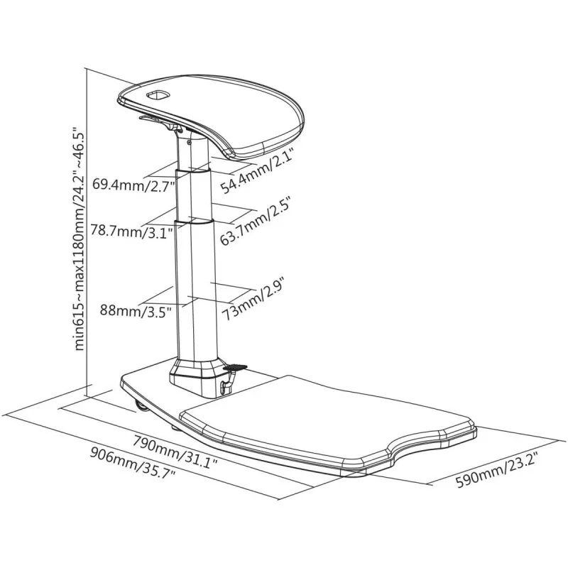 Silla ergonómica MACLEAN MC-872 — regulable en altura, con mecanismo basculante