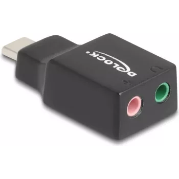 Tarjeta de sonido USB externa DeLOCK Type-C macho a 2 x 3,5 mm estéreo