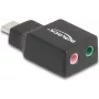 Tarjeta de sonido USB externa DeLOCK Type-C macho a 2 x 3,5 mm estéreo