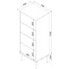Cómoda Cama Meble Cama 4S TRESSE 50x40x125 cm, verde mate, 4 cajones, aglomerado