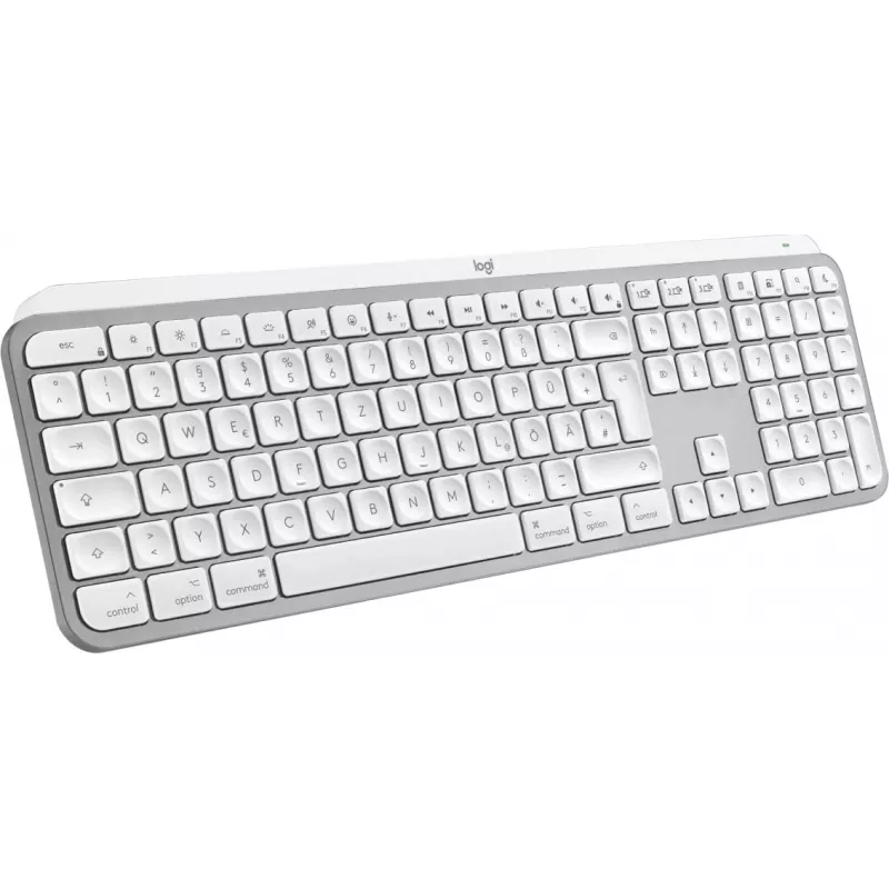 Logitech MX Keys S for Mac Teclado Oficina RF Wireless + Bluetooth QWERTZ Alemán Aluminio Blanco