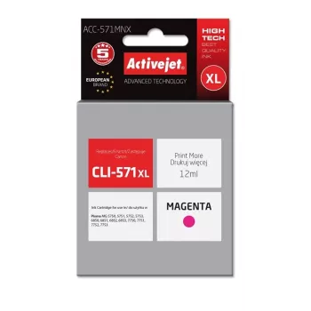Activejet ACC-571MNX tinta (sustituto de Canon CLI-571XLM; Supreme; 12 ml; magenta)