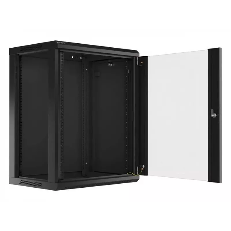 Armario de instalación de pared Lanberg 19'' 15U 600x450mm negro (puerta de cristal)
