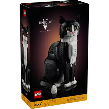 Set LEGO Ideas 21349 Tuxedo Cat set de construcción — modelo de ladrillos coleccionable, pieza de exposición