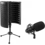 Set de micrófono de condensador de gran diafragma Omnitronic CM-78MK2 con sistema absorbedor de micrófono de mesa AS-04