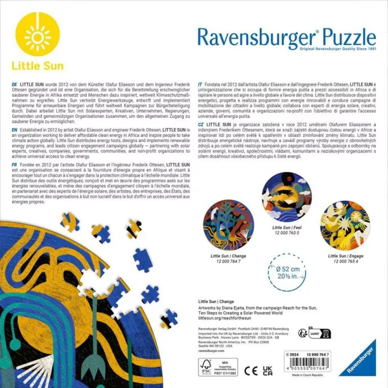 Puzle de colores Ravensburger Little Sun - Change, 500 piezas, modelo 12000764