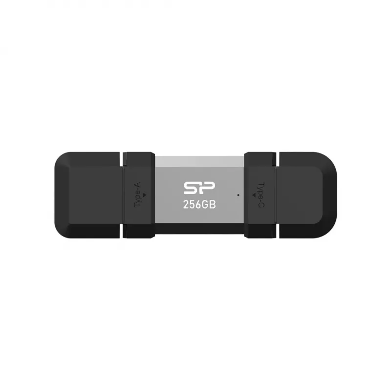 Memoria USB Silicon Power 256 GB USB Type-A / USB Type-C, USB 3.2 Gen 1, tapa de aluminio‑goma