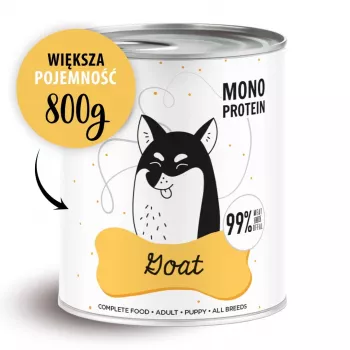 Comida húmeda para perros PAKA ZWIERZAKA Pepe Goat 800 g — alimento completo para perros adultos con cabra, 81,4 % humedad, 9,6 % proteína