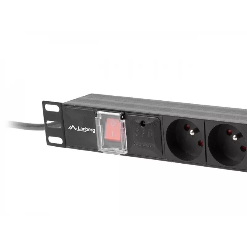 Regleta de alimentación para rack LANBERG PDU (1U, 16A, 7X 230V, 2M)